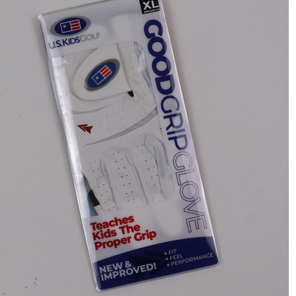 U.S. Kids Golf GoodGrip Glove White Leather Youth RH Golfer XL NWT